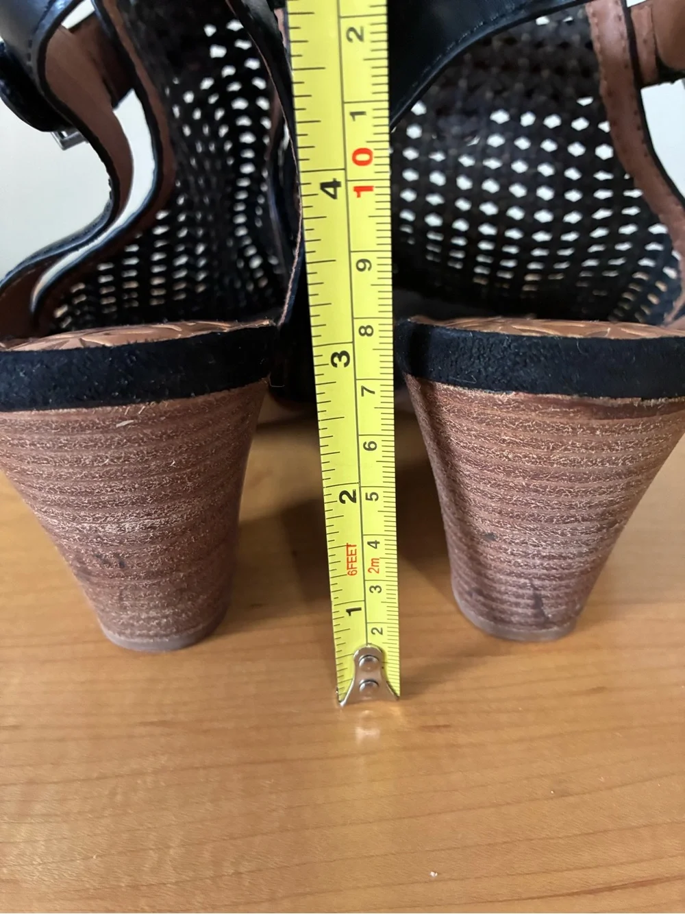 Bear Traps Rekita Shoes Sling Back Open Toe Woven Upper Block Heel Black Size 9